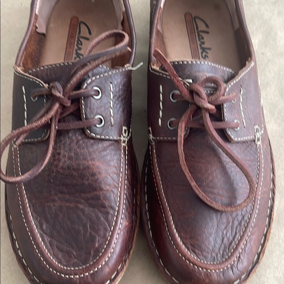 Clarks Men's Brown Leather Boat Shoes - Picture 1 of 6